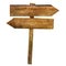 Two Arrows Crossroad Wooden Blabk Signs Isolated