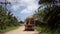 Two Asian Elephants standing in the truck for further transportation