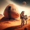 Two astronauts exploring mars, Generative AI