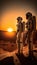 two astronauts walking on planet mars