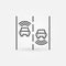 Two Autonomous Vehicles outline vector concept icon