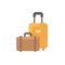 Two bags flat icon. Travel luggage flat illustration