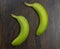 Two banana beautifully fresh juicy vitamins tropical on wood