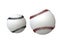 Two baseballs - red and black stitches