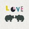 Two bears, love colorful card