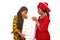 Two beautiful African women with surprise shopping bag
