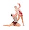 Two beautiful gymnasts dancing