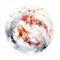 Two beautiful Japanese koi fish in traditional sumi-e watercolour style. White background. Generative AI