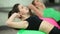 Two beautiful sport woman doing fitness exercise