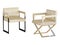 Two Beige chair with iron legs on a white background 3d rendering