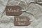 Two Beige Labels Merci Means Thank You