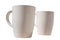 Two beige porcelain cups