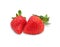 Two berries ripe strawberries isolated