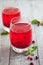 Two berry drink with spices for healthy morning