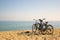 Two bicycles on the beach