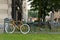 Two Bicycles in an Elegant Residential District in Riga