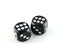 Two black casino cubes