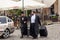 Two black-clad Hasidic pilgrims