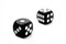 Two Black Dice Games isolated on a white background