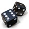 Two black game dices isolated