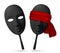 Two black masks with open and blindfolded eyes