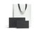 Two black packages and white shopping bag. 3d rendering