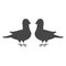 Two black pigeons icon or logo