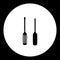 Two black screwdriver hand tools simple isolated icon eps10