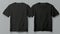 Two black T-shirts one size on a one color background. Mock up. Blank for creating promotional products with prints and