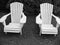 Two Black and White Adirondack Chairs