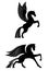 Two black winged horses