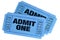 Two blue admit one tickets