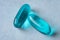 Two Blue Ibuprofen Gel Capsules