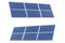 Two Blue Solar panel isolated on white background. Solar panels pattern for sustainable energy. Renewable solar energy. Alternativ