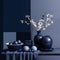 Two Blue Vases And Gray Balls: A Dark Palette Chiaroscuro Inspired By Japanese And Vietnamese Traditions