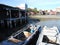 Two boats on a jetty at Chew Jetty, the floating town of Georgetown, Malaysia