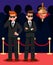 Two Bodyguards on Red Carpet Cartoon Characters