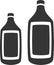 Two Bottles - Generic Plastic or Glass - Label Silhouette