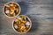 Two bowls of thai tom yum soup