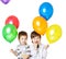 Two boys with baloons