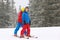 Two boys enjoying winter ski vacation