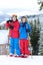 Two boys enjoying winter ski vacation