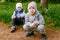 Two boys preschooler outdoors