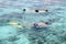 Two boys snorkelling