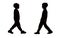 Two boys walking silhouette vector