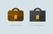 Two briefcase icons flat vector design