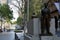 Two bronze statues, a soldier and a sailor guarding the cenotaph