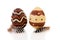 Two brown decorated easter eggs