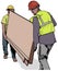 Two Building Workers Carrying Wooden Board