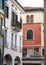 Two buildings behind the coffee Pedrocchi in Padua located in Veneto (Italy)